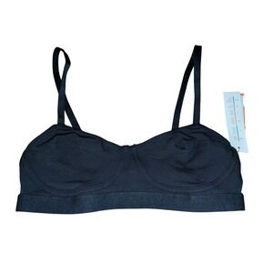 Colsie Girls Black Glitter Elastic Wireless Bralette XS 32A 32B NEW